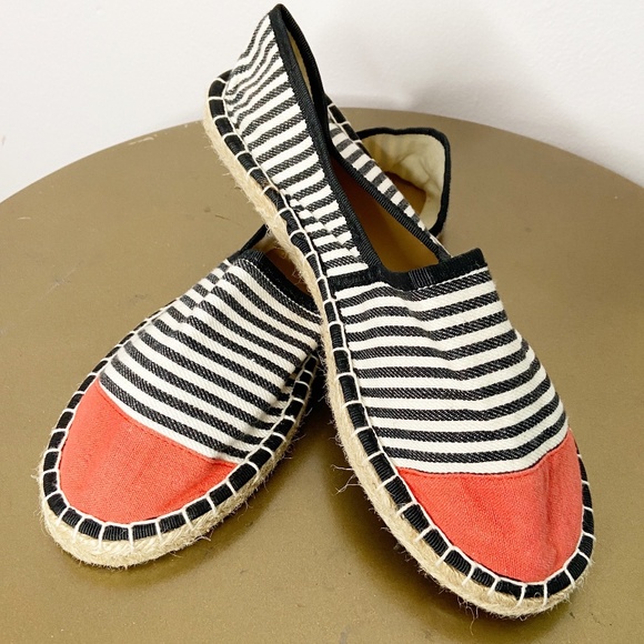 J. Crew Shoes - J CREW | Black & White Striped Espadrilles
